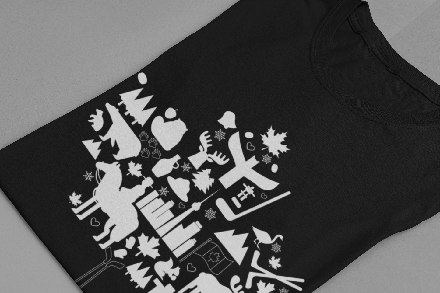 Canada Icons collage of iconic Canadian symbols Maple - White Print T-Shirt