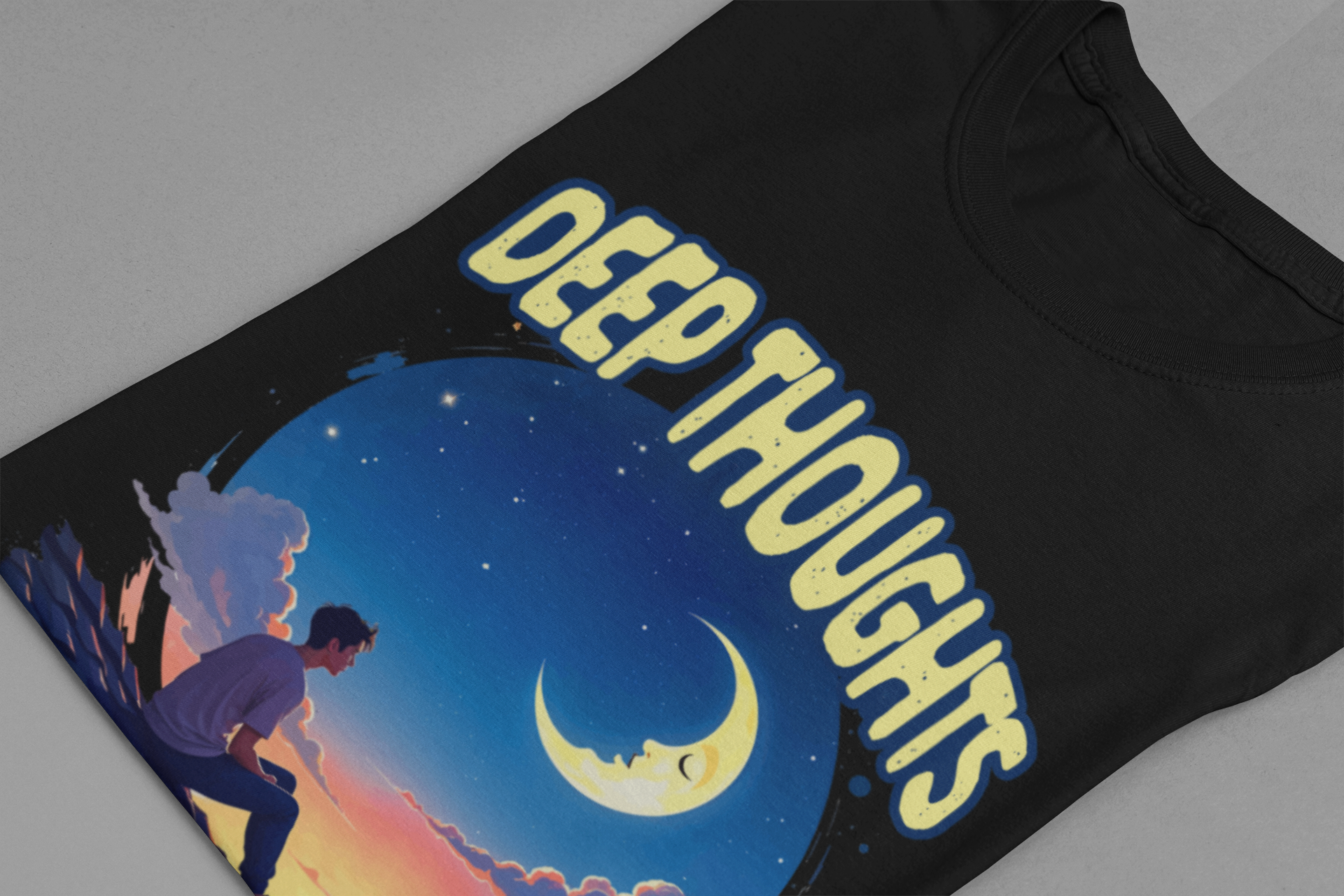 Midnight Thoughts Shirt Deep Thinker Aesthetic Tee for Overthinkers Night Owls Poets and Anyone Whose Mind Comes Alive After Dark