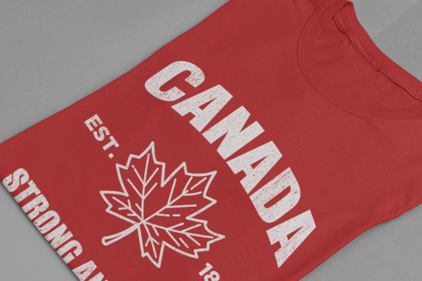 Canada Strong and Free Maple Heritage - White Print T-Shirt