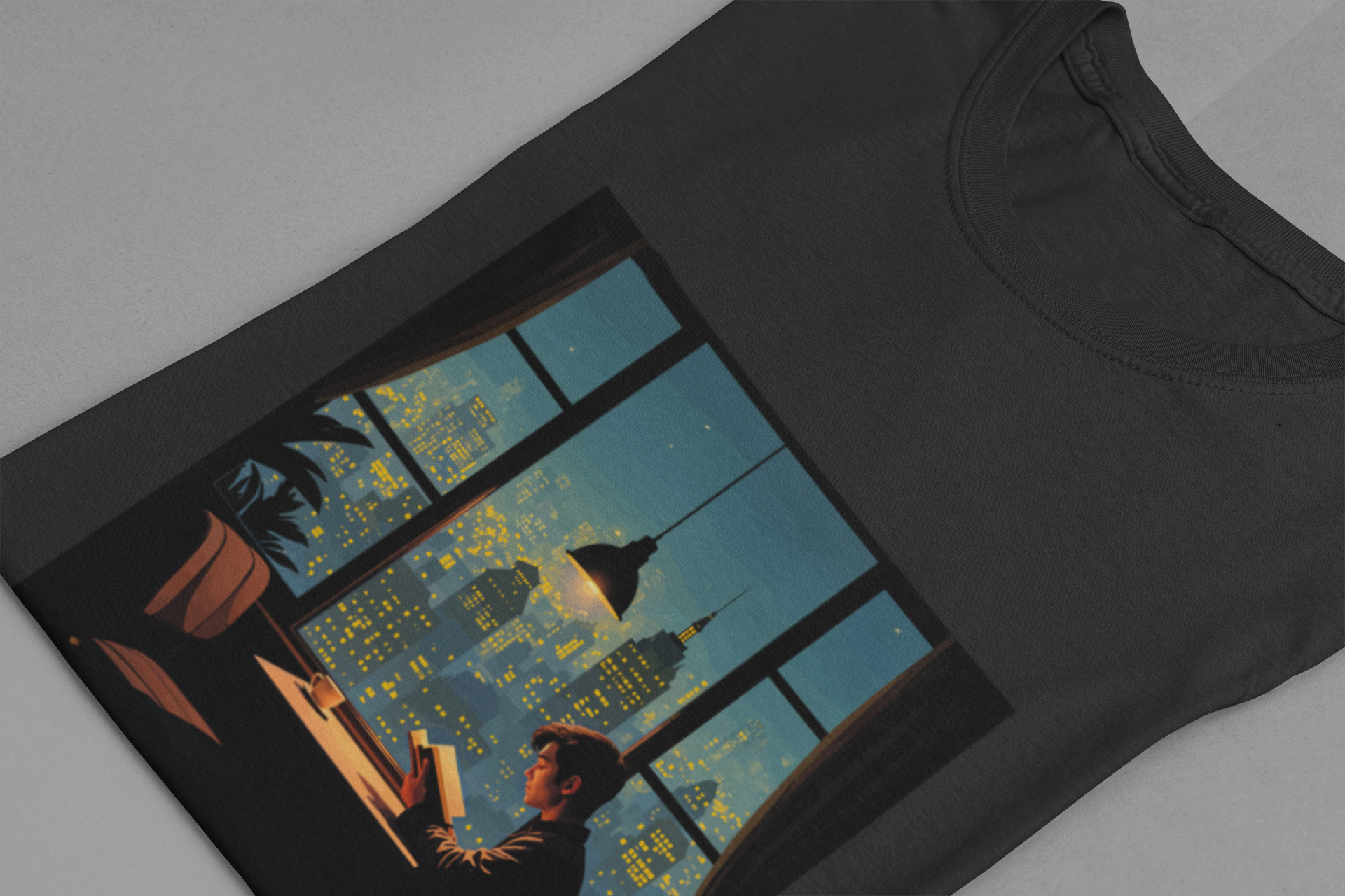 Urban Nights Cozy Lights Window View City Dreamer Aesthetic T-Shirt