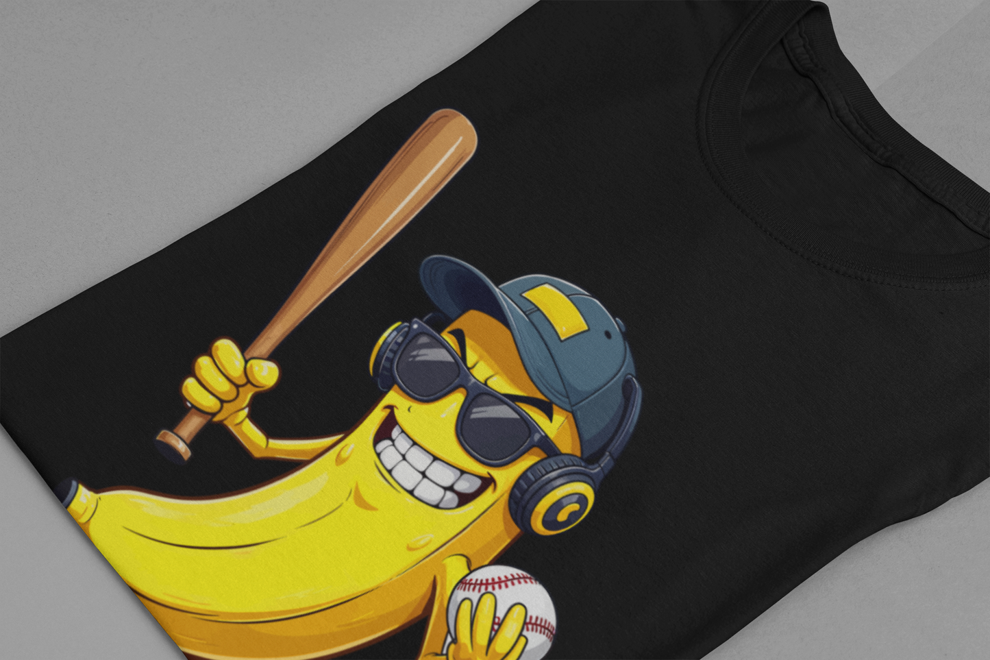 Banana Baseball Aggressive Mascot Tshirt Cool Fruit Sports Character