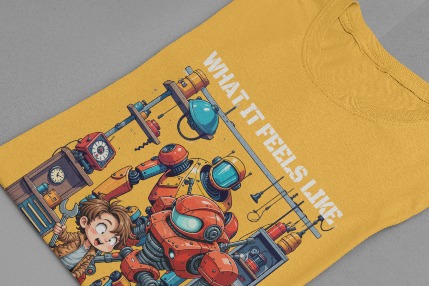 What It Feels Like After Fixing My WIFI – Joyful Boy with Tools Graphic T-Shirt