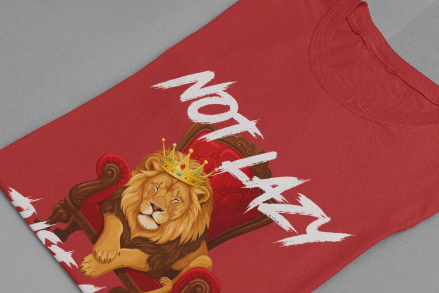 Not Lazy Just a King Energy Saving Mode Tee, Lion Chill Shirt, Funny Royal Mood Graphic Tee, Rest with Power Top