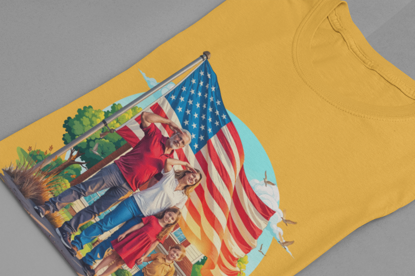 Home of the Brave | Patriotic Family Salute & US Flag T-Shirt