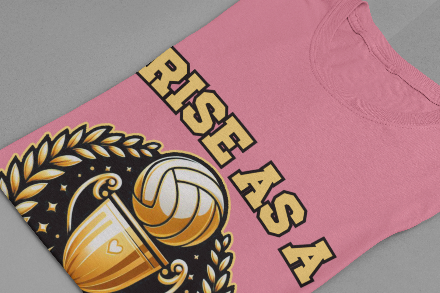 Raise as a Champion – Golden Trophy Victory Graphic T-Shirt