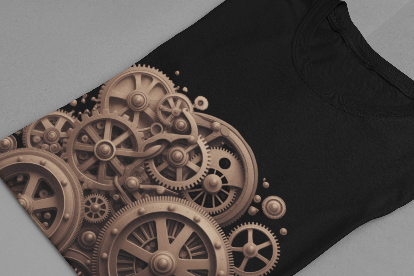 The Age of Machines Tshirt – Interconnected Gear Wheels Graphic