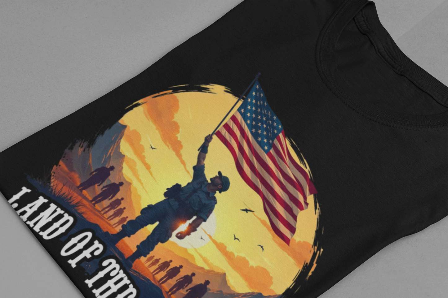 Land of the Brave Shirt Patriotic American Graphic Tee for Those Who Honor Courage Sacrifice and the Stories That Built Our Nation