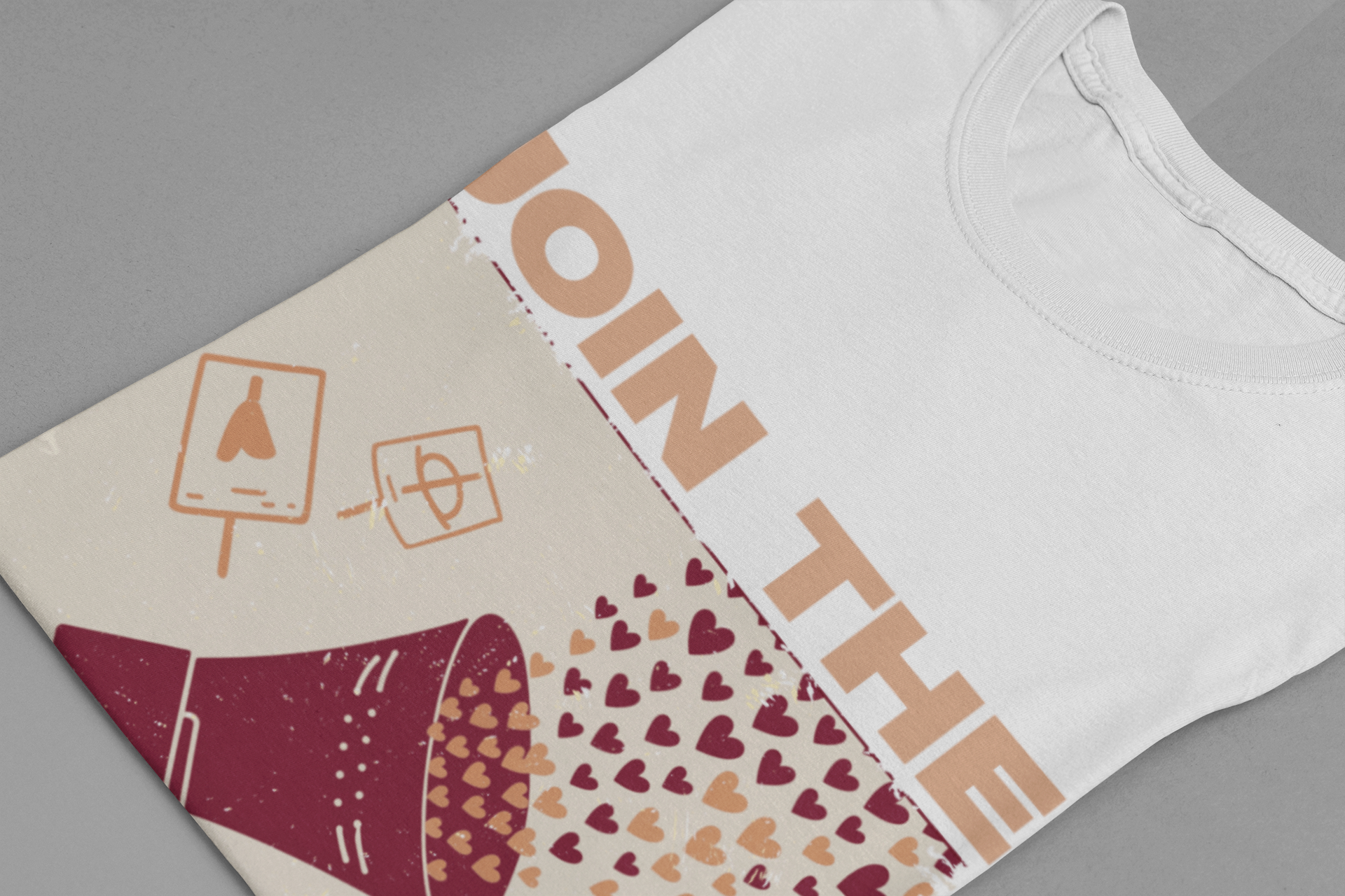 Join the Movement – Empowerment Speaker and Victory Hands Graphic T-Shirt