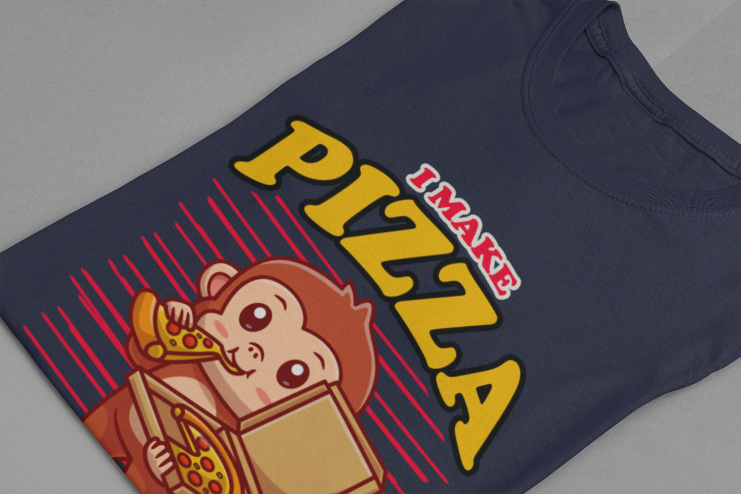I Make Pizza Disappear T-Shirt – Funny Monkey With Pizza Box and Slice Graphic Tee