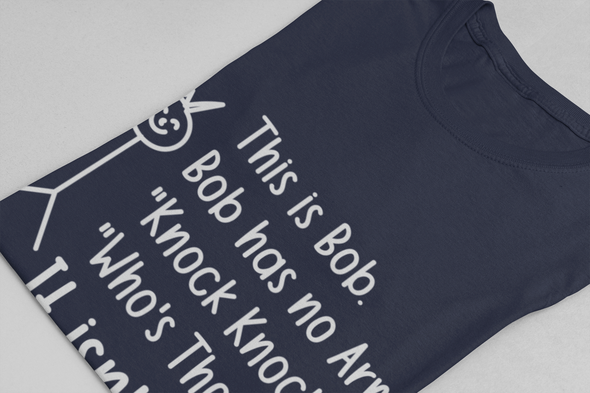 This is Bob T-Shirt – Funny No Arms Knock Knock Joke Stickman Tee
