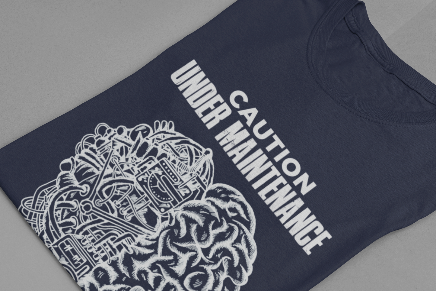 Caution Under Maintenance Brain T Shirt Human Mind Wired Design