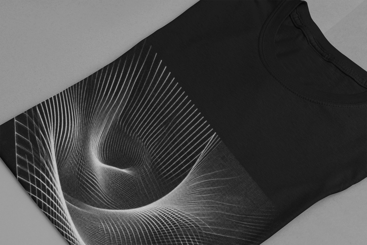 Grid Distortion – Abstract Warped Grid Pattern Graphic T-Shirt