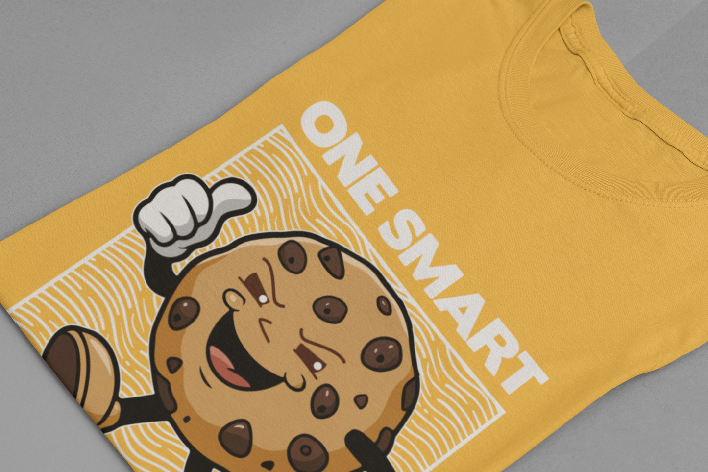 One Smart Cookie Tshirt – Happy Smiling Cookie Walking with Thumbs Up Graphic