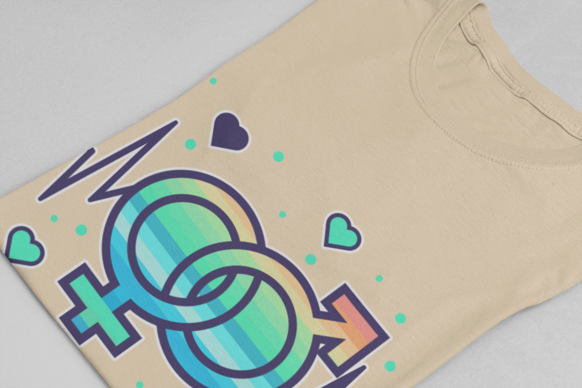 Love Is Limitless – Interconnected Gender Symbols & Heart Graphic T-Shirt