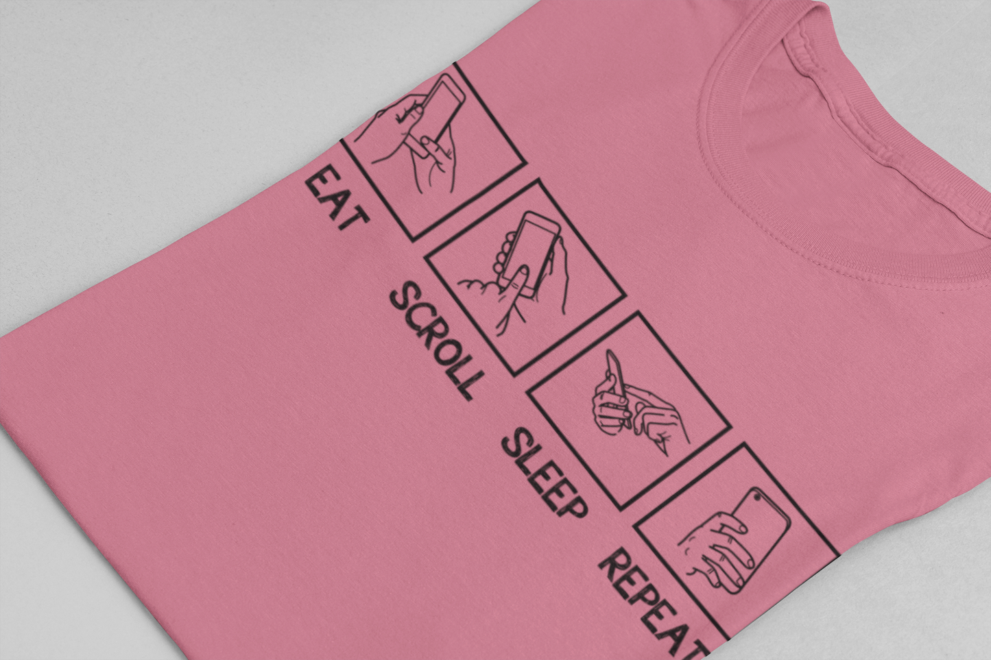 Eat Sleep Scroll Repeat Tee, Social Media Humor Shirt, Digital Routine Graphic Tee, Internet Culture Top, Online Life Gift