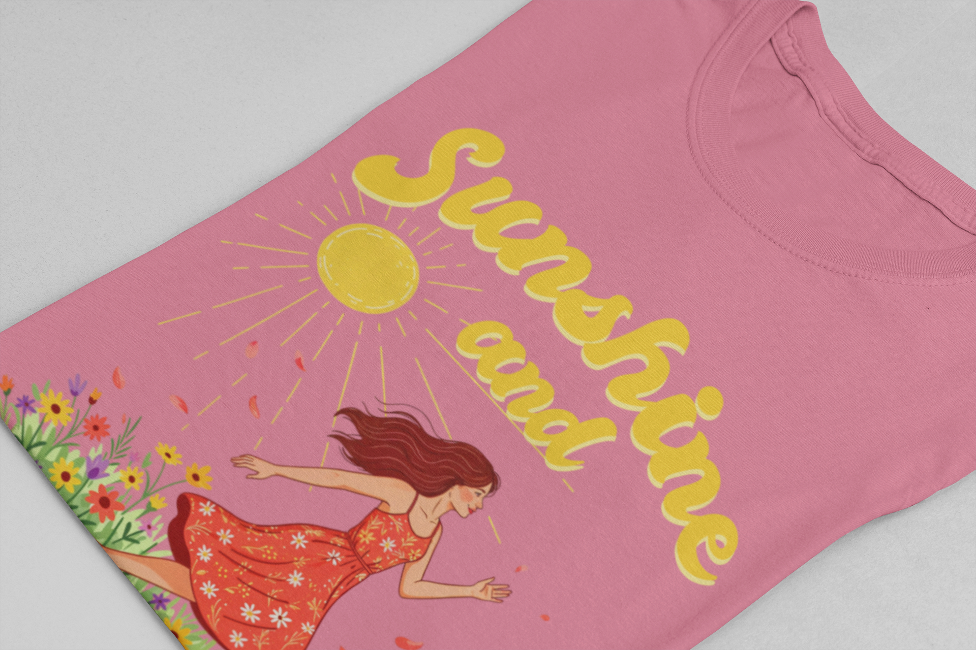 Sunshine and Wildflowers Tee, Nature Mood Shirt, Earth Lover Top, Boho Bloom Graphic Tee, Spring Sunshine Gift Shirt
