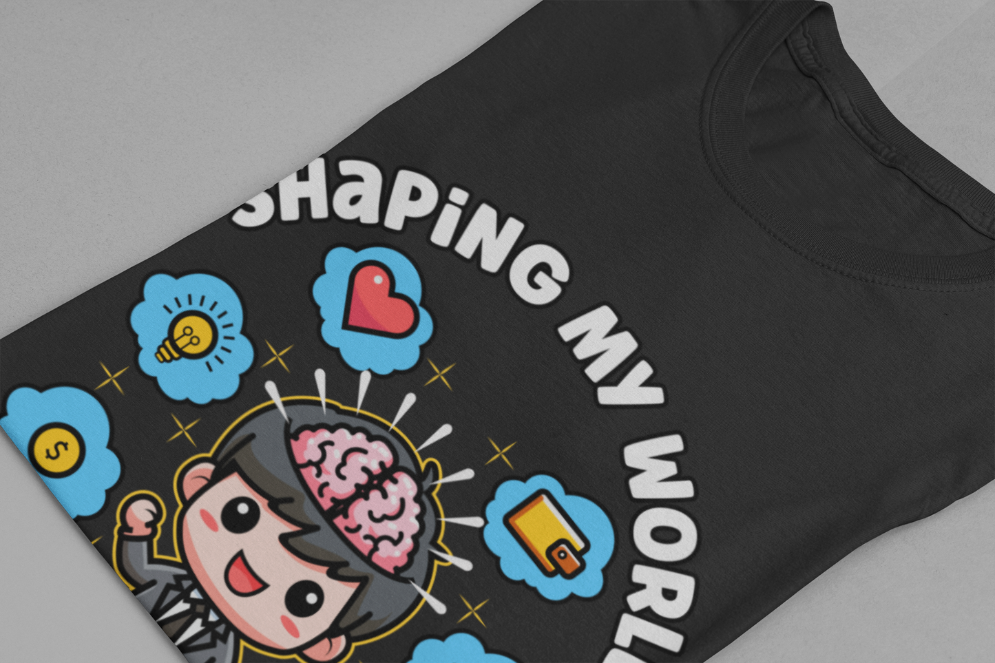 My Thoughts Create My Reality Shirt, Anime Brainstorm Manifestation Tee, Mental Power Graphic T Shirt, Law Of Attraction Apparel, Visual Mindset Top