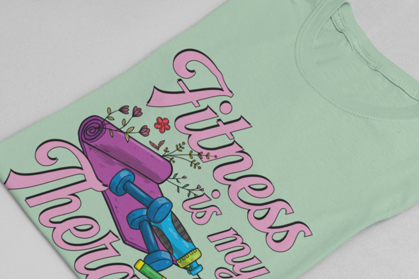 Fitness is My Therapy Tee, Workout Mindset Shirt, Gym Mental Health Top, Exercise Wellness Graphic, Self Care Gift