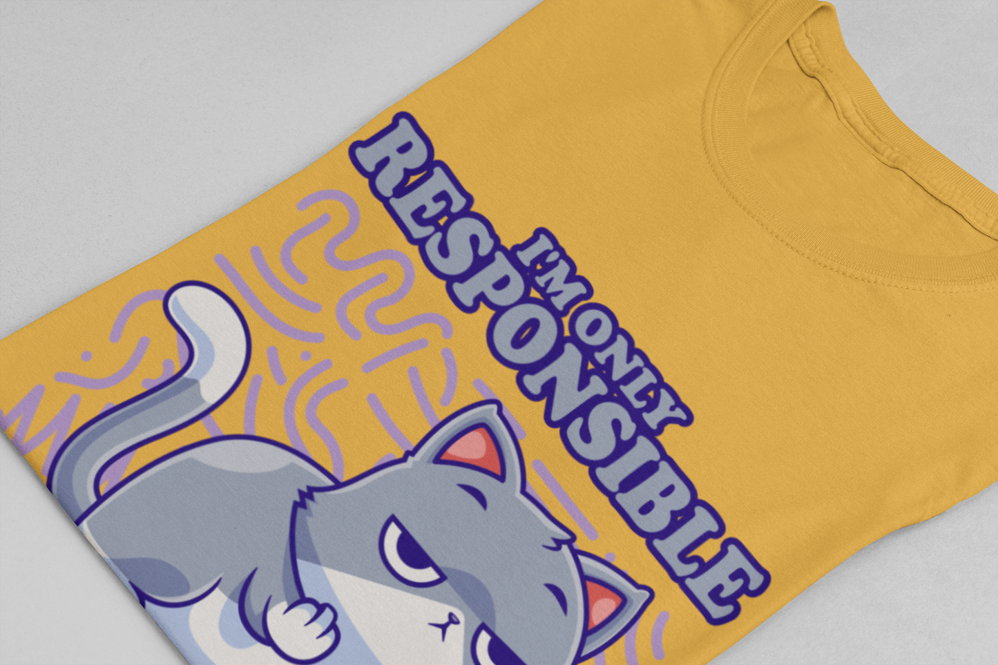 I’m Only Responsible for What I Say T-Shirt – Sassy Cat Waiting Gesture Graphic Tee