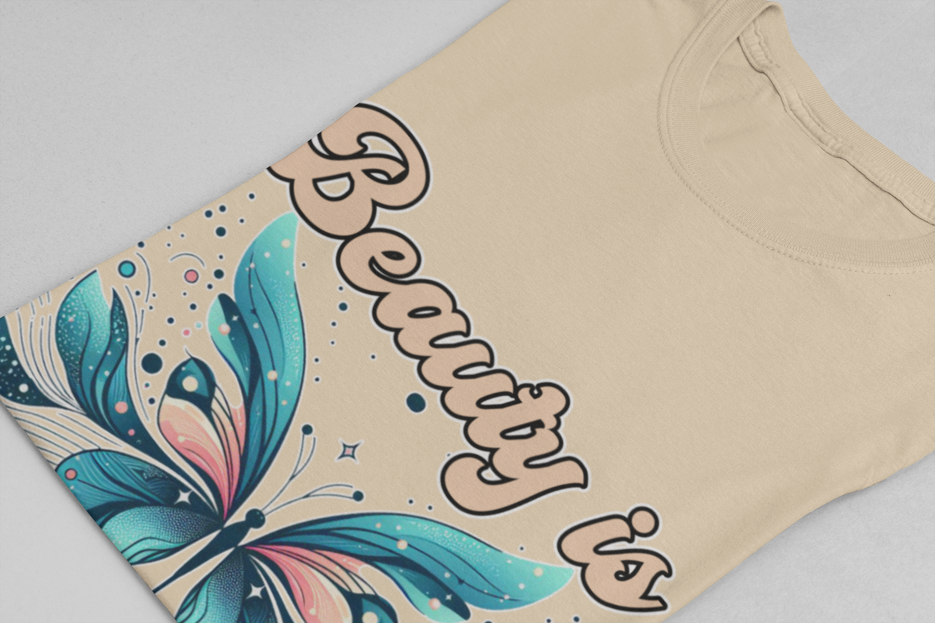 Beauty is Personal | Abstract Butterfly Graphic T-Shirt