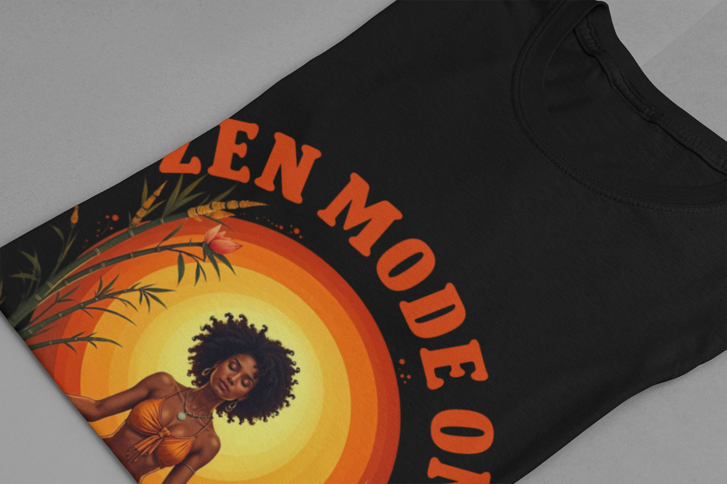 Zen Mode On – Peaceful Meditation Lotus Glow Graphic T-Shirt