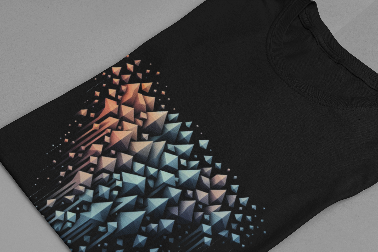 Triangle Cascade – Abstract Pyramid Alignment Graphic T-Shirt