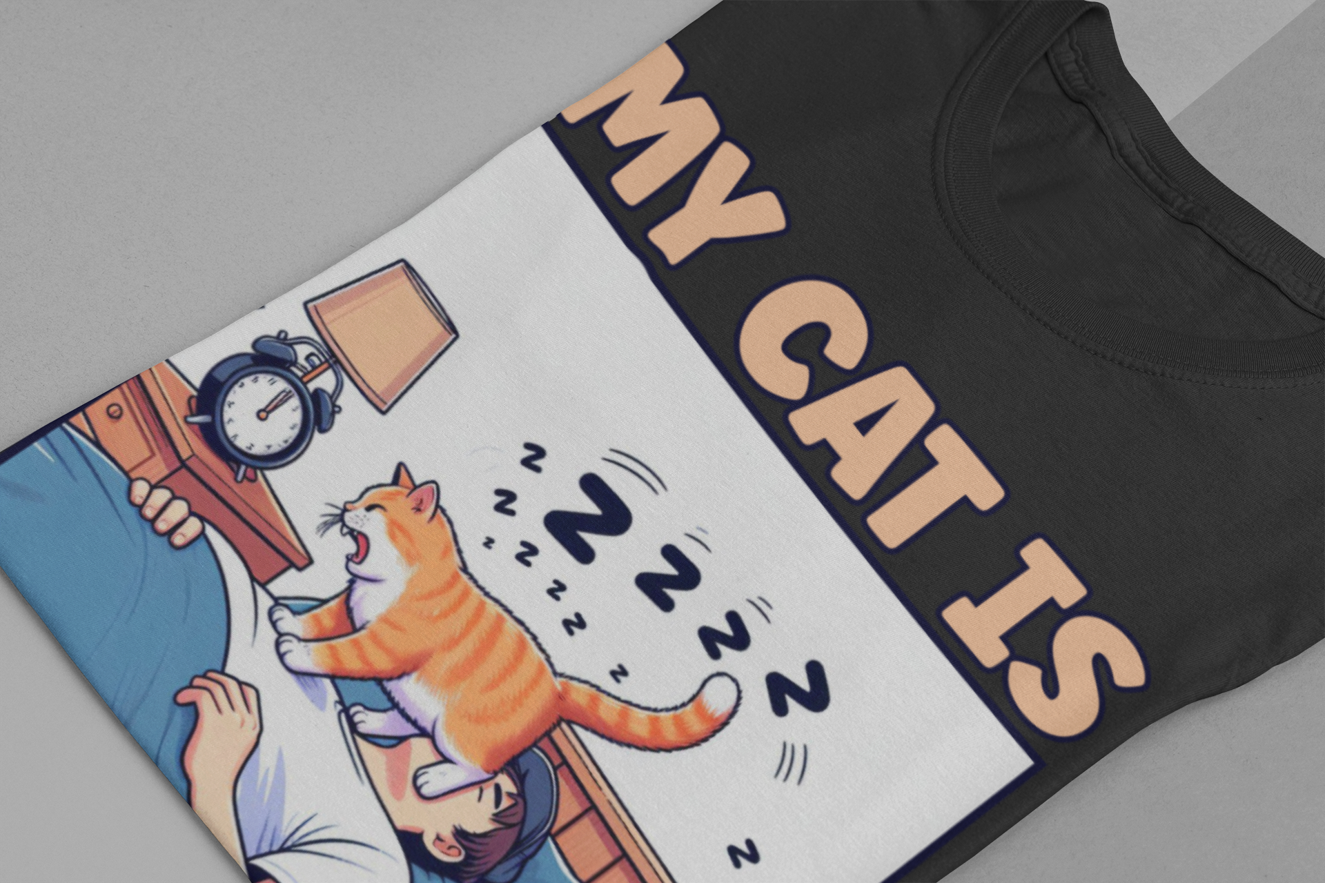 My Cat Is My Alarm Clock Shirt, Funny Cat Lover Tee, Pet Routine Humor T Shirt, Feline Morning Companion Apparel, Cute Cat Quote Top