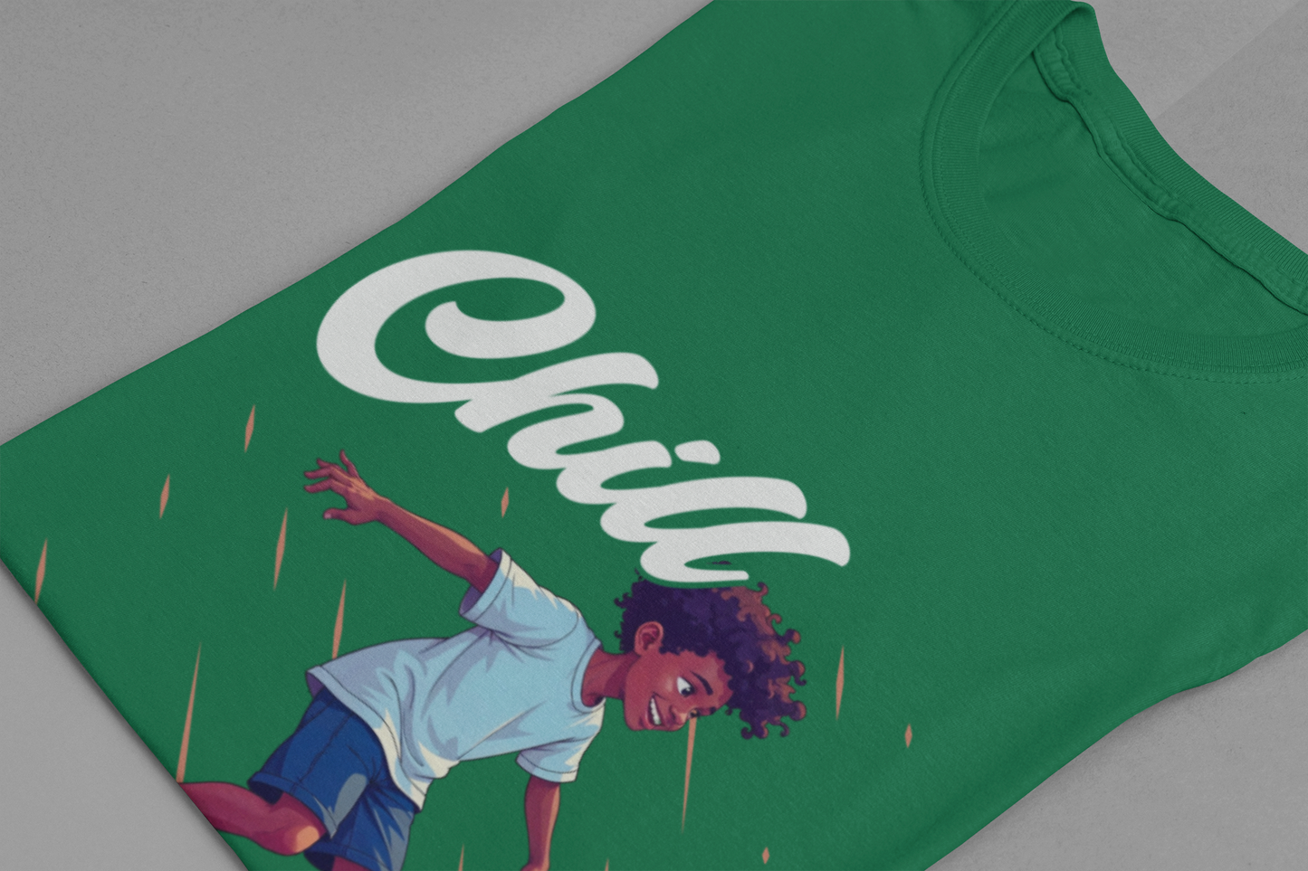 Chill but Driven – Happy Boy on Skateboard Graphic T-Shirt