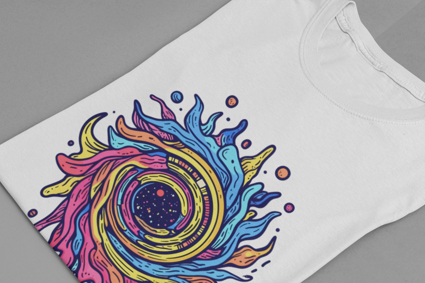 Colorful Sonic Spiral – Vibrant Psychedelic Spiral Graphic T-Shirt