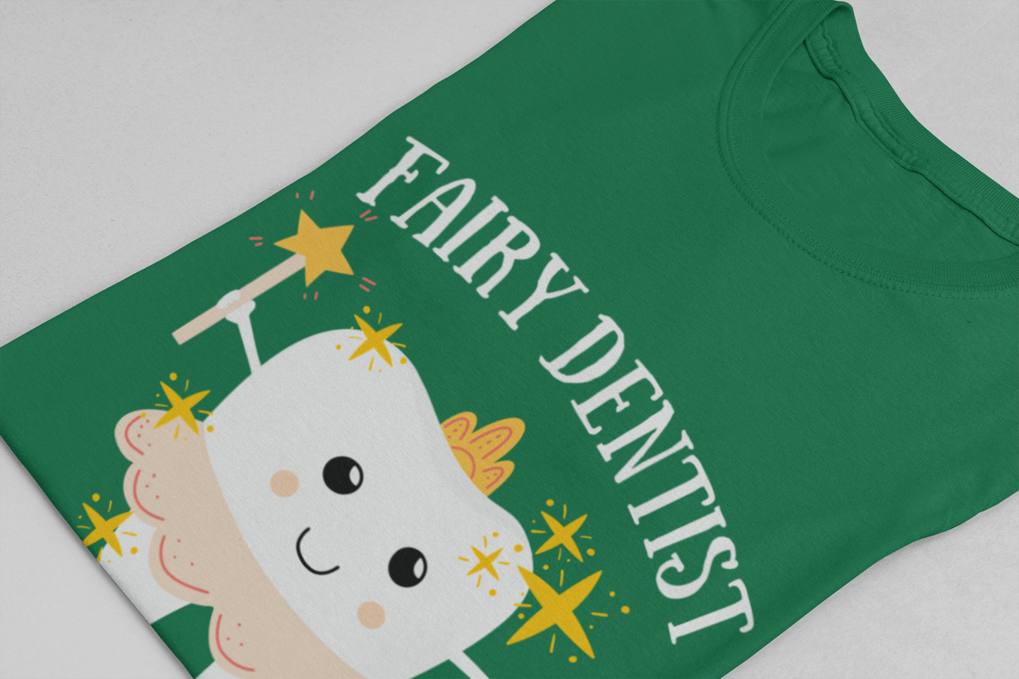 Fairy Dentist T Shirt Large Smiling Tooth with Wand and Fairy Costume