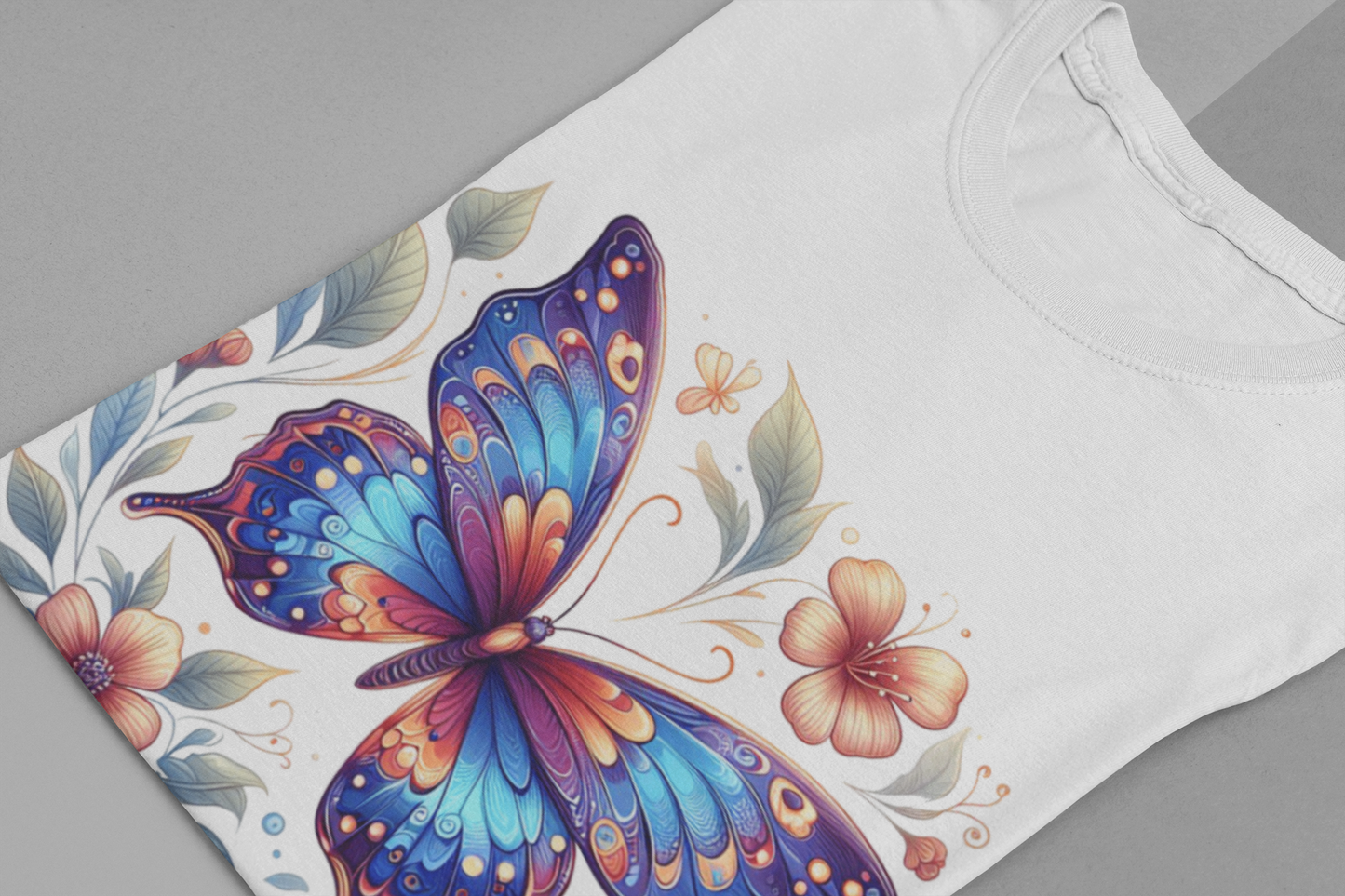Butterfly Bloom Shirt, Vibrant Nature Tee, Colorful Insect T Shirt, Garden Life Apparel, Joyful Nature Lover Graphic Top