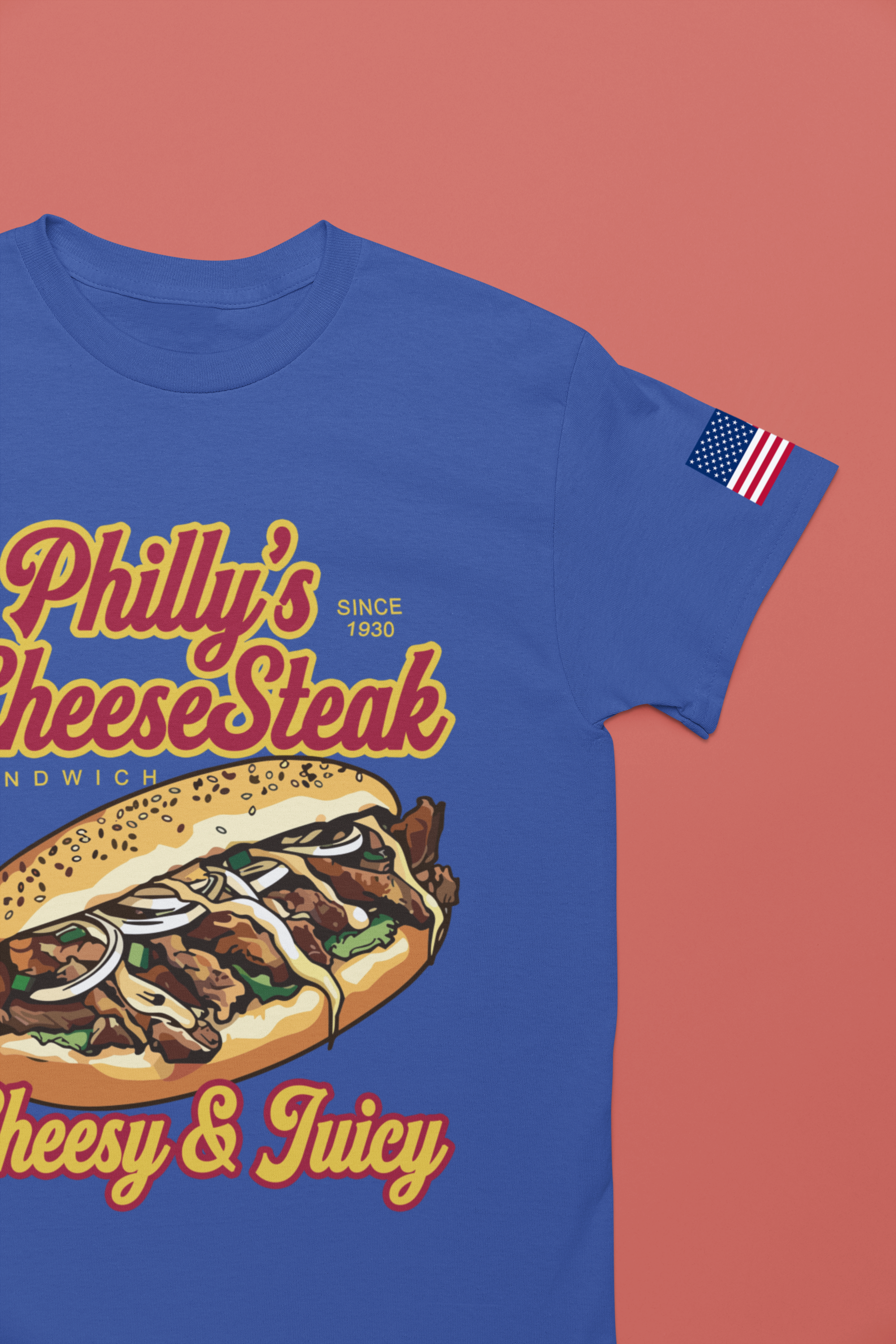 Philly's Cheesesteak T-Shirt – Since 1930 Cheesy & Juicy Sandwich Graphic Tee