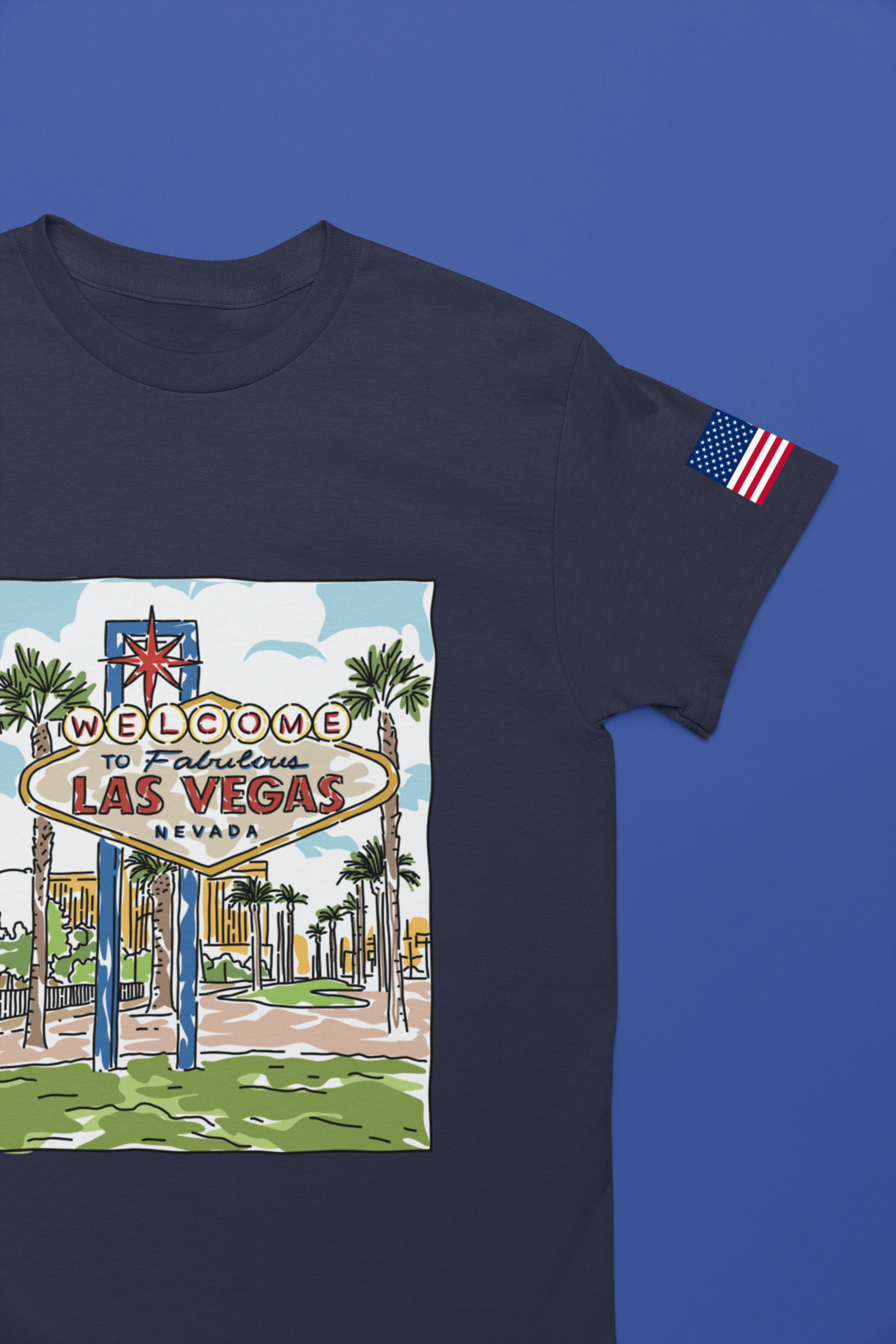 Welcome to Fabulous Las Vegas Nevada T-Shirt – Illustrated Sign Souvenir Tee