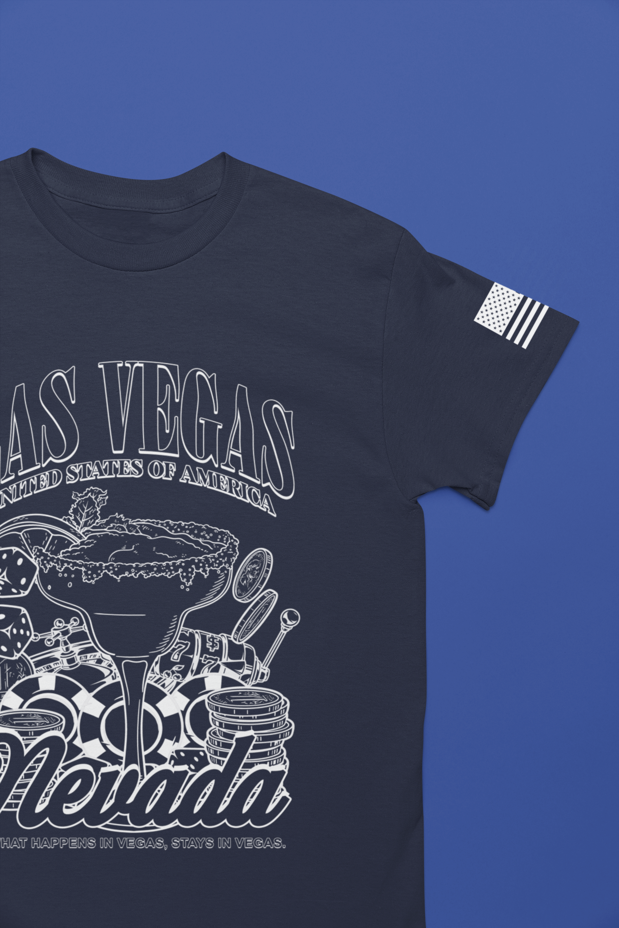 Las Vegas Nevada USA T-Shirt – Casino Cocktail Dice Chips Graphic Tee
