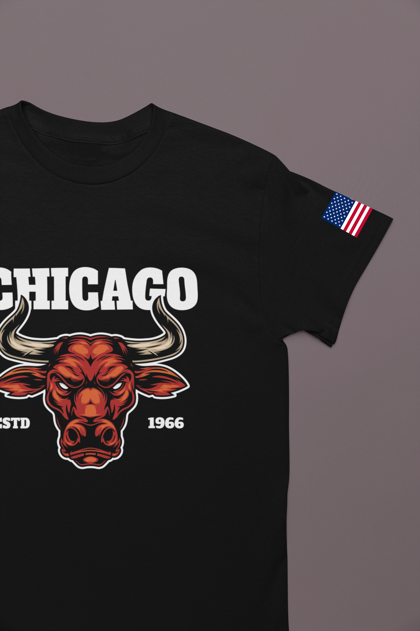 Chicago Bulls T-Shirt - Red Bull Mascot Est 1966 Sports Team Pride Design