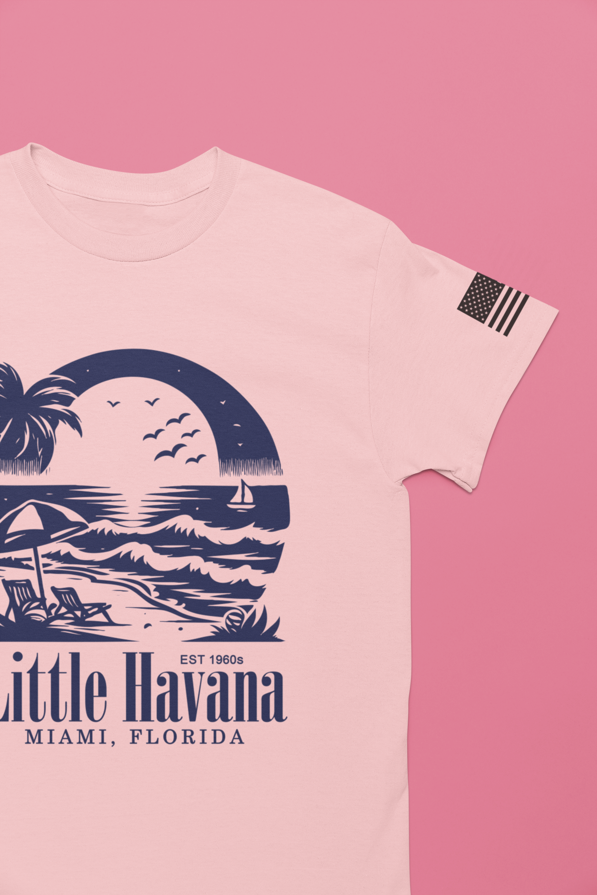 Little Havana Miami Florida T-Shirt – EST 1960s Vintage Beach Scene Graphic Tee