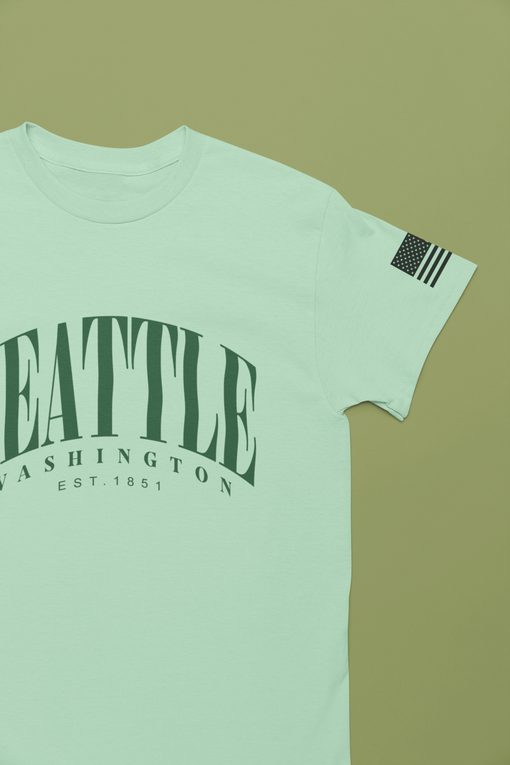 Seattle Washington EST 1851 Minimalist Arch Typography T-Shirt | Seattle Souvenir Tee | Pacific Northwest Pride Shirt