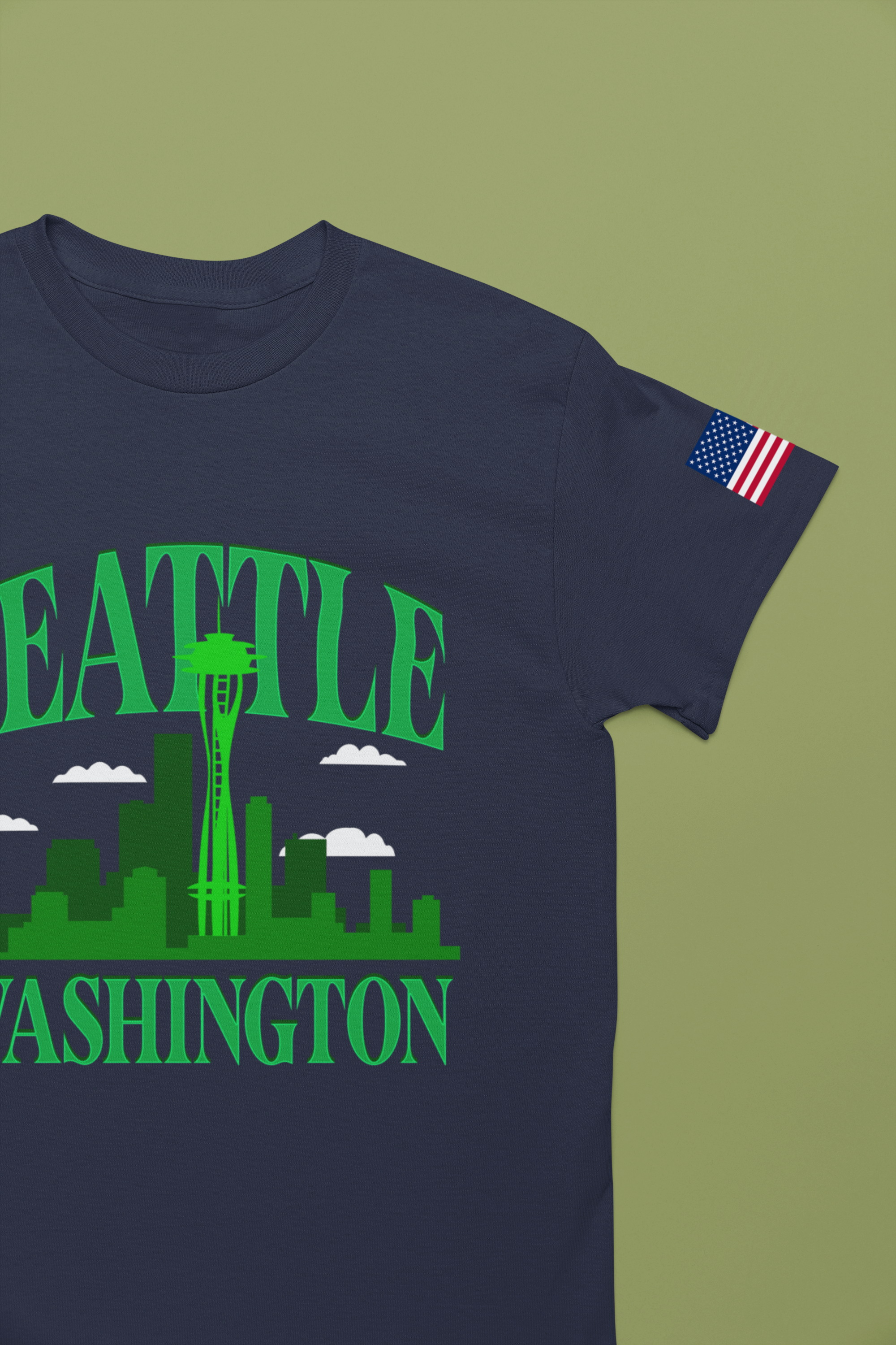 Seattle Washington Arch Space Needle Skyline Silhouette T-Shirt | Seattle Souvenir Tee | Emerald City Pride Shirt