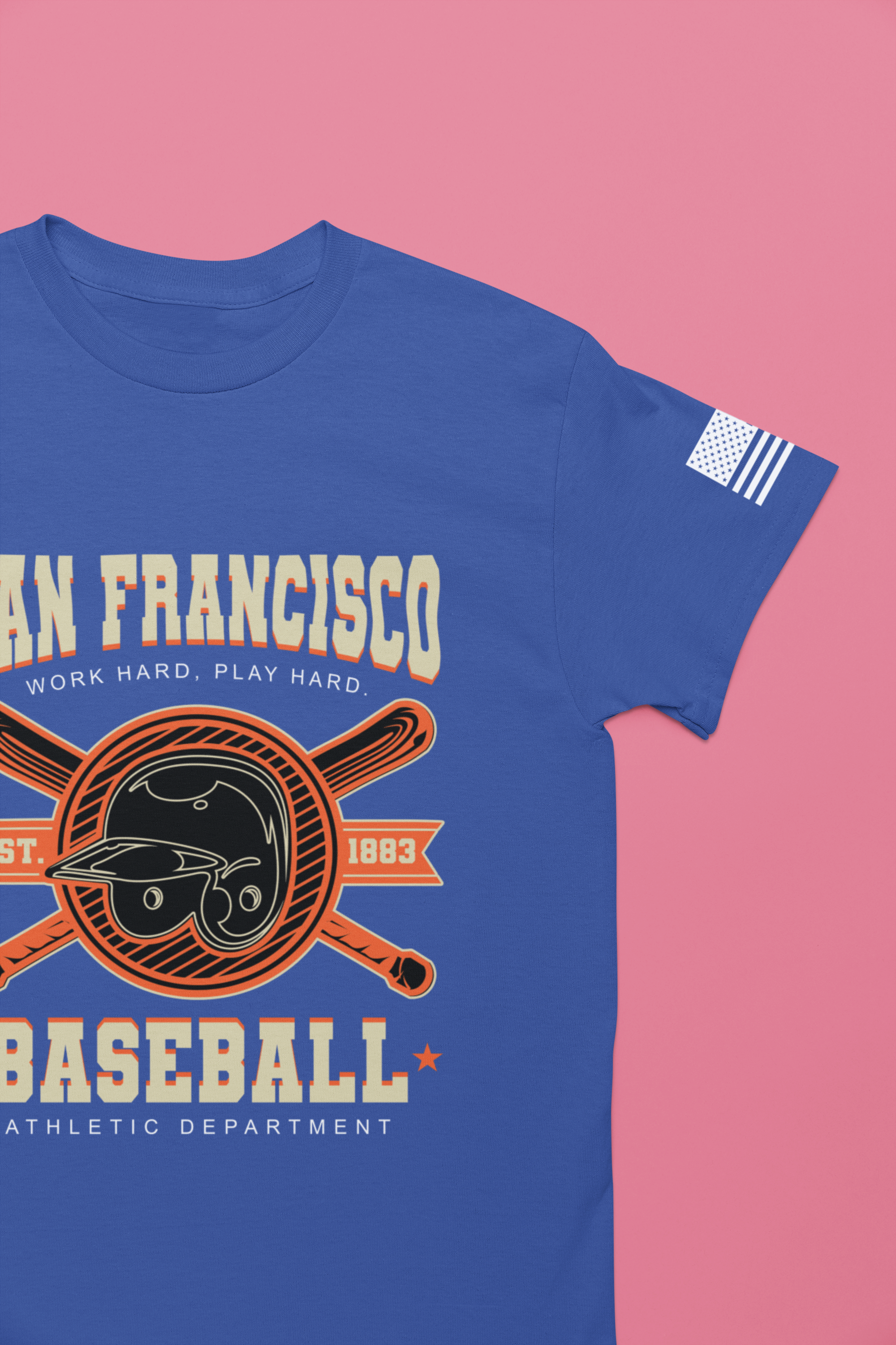 San Francisco Baseball T-Shirt, Work Hard Play Hard Athletic Department EST 1883 Tee, SF Baseball Fan Shirt, Vintage Sports Gift, Unisex