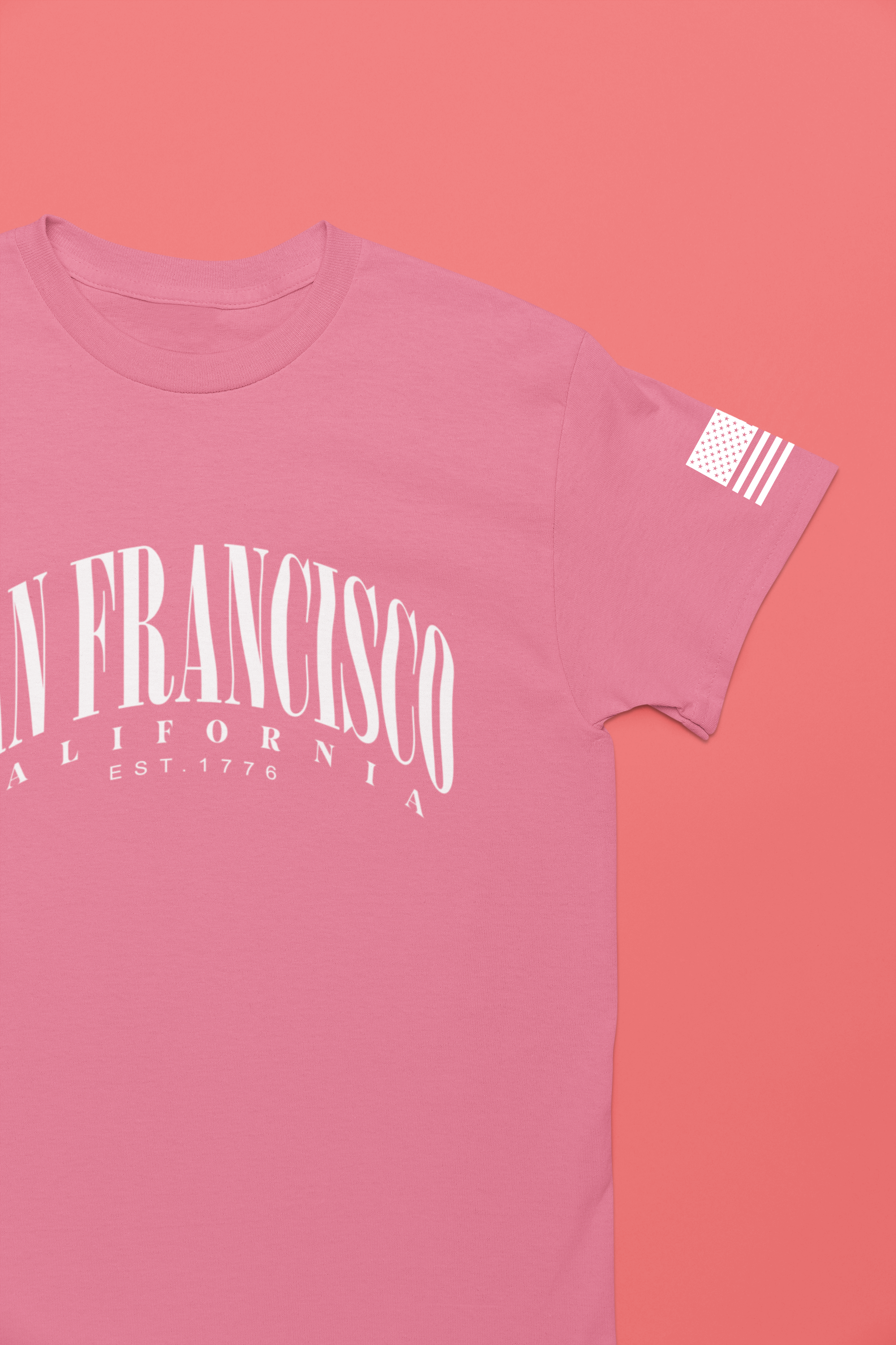 San Francisco California EST 1776 T-Shirt – Arched Varsity Style Typography Tee