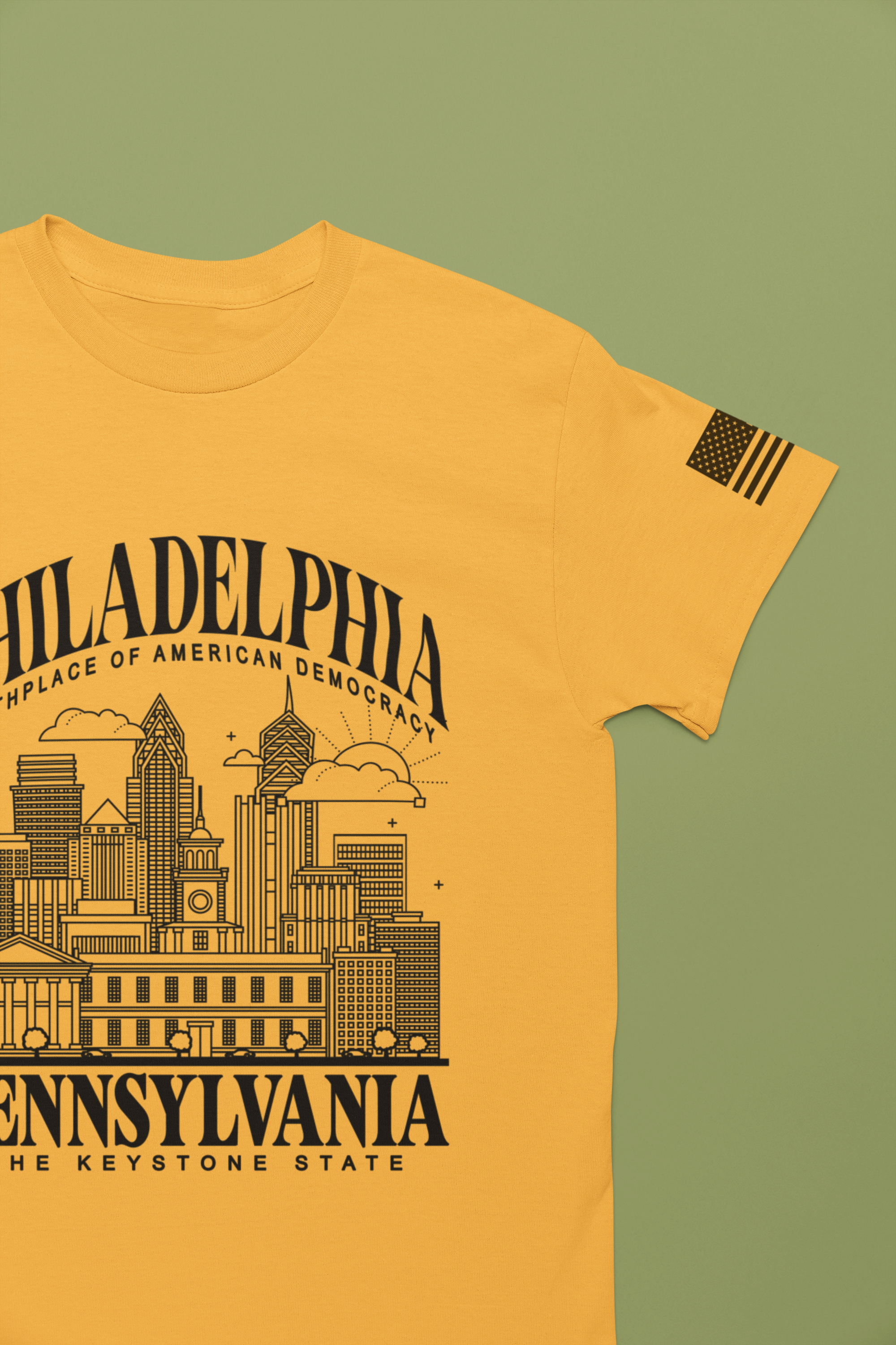 Philadelphia Pennsylvania T-Shirt – Birthplace of American Democracy Skyline Keystone State Graphic Tee