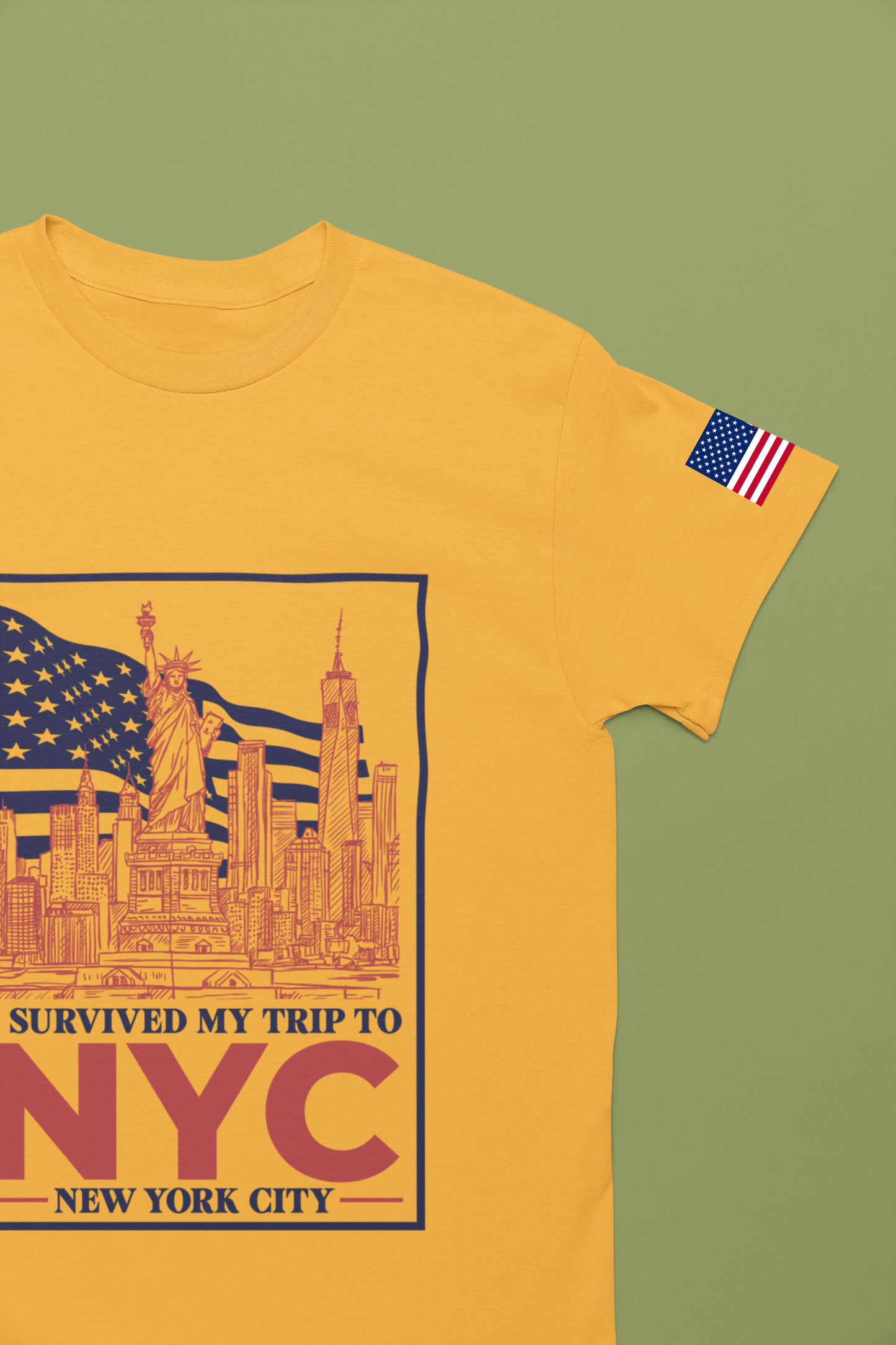 I Survived My Trip to NYC T-Shirt - Funny New York City Skyline Souvenir Design