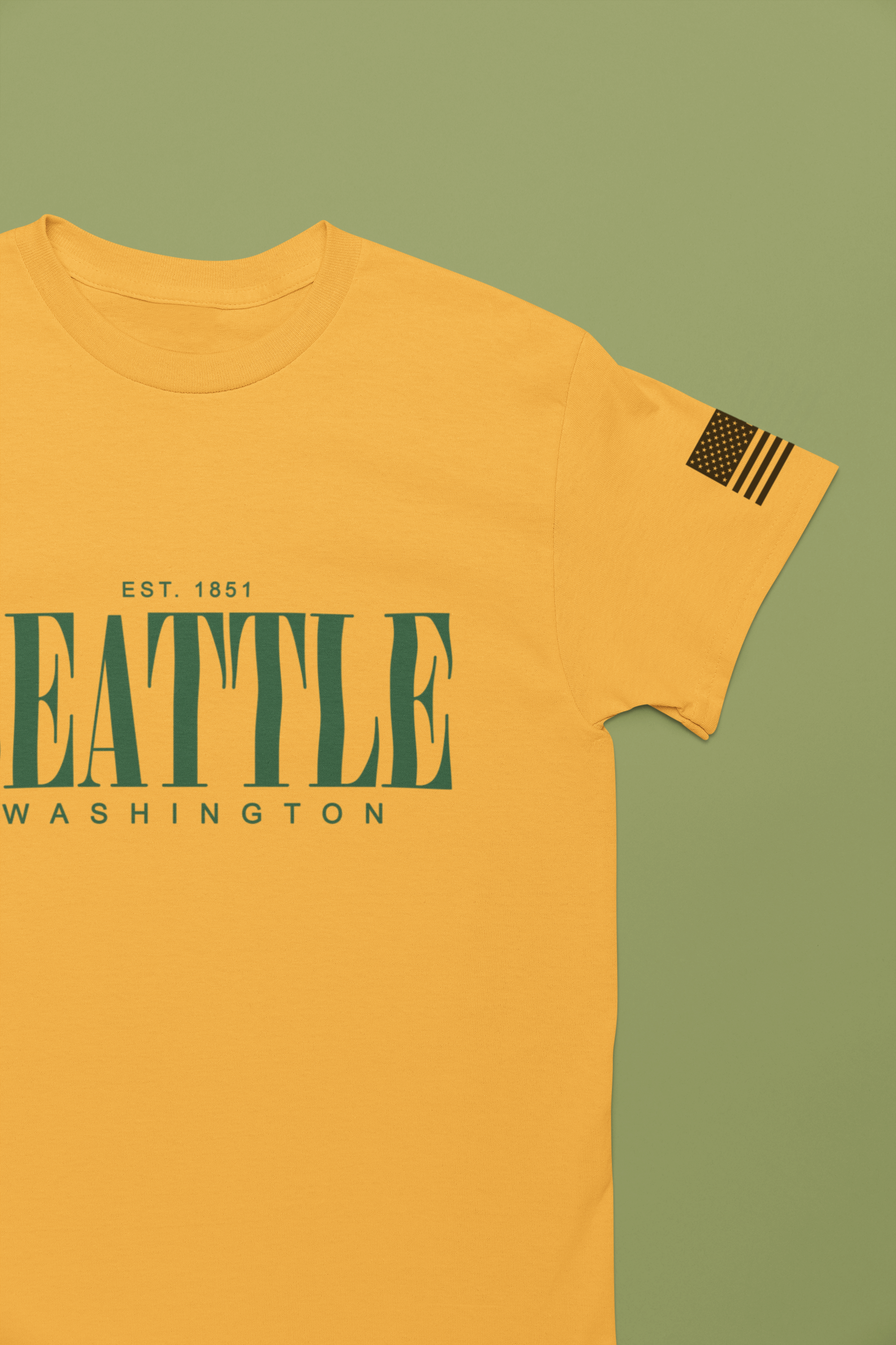 Seattle Washington EST 1851 Bold Serif Typography T-Shirt | Seattle Pride Tee | Minimalist Pacific Northwest Shirt