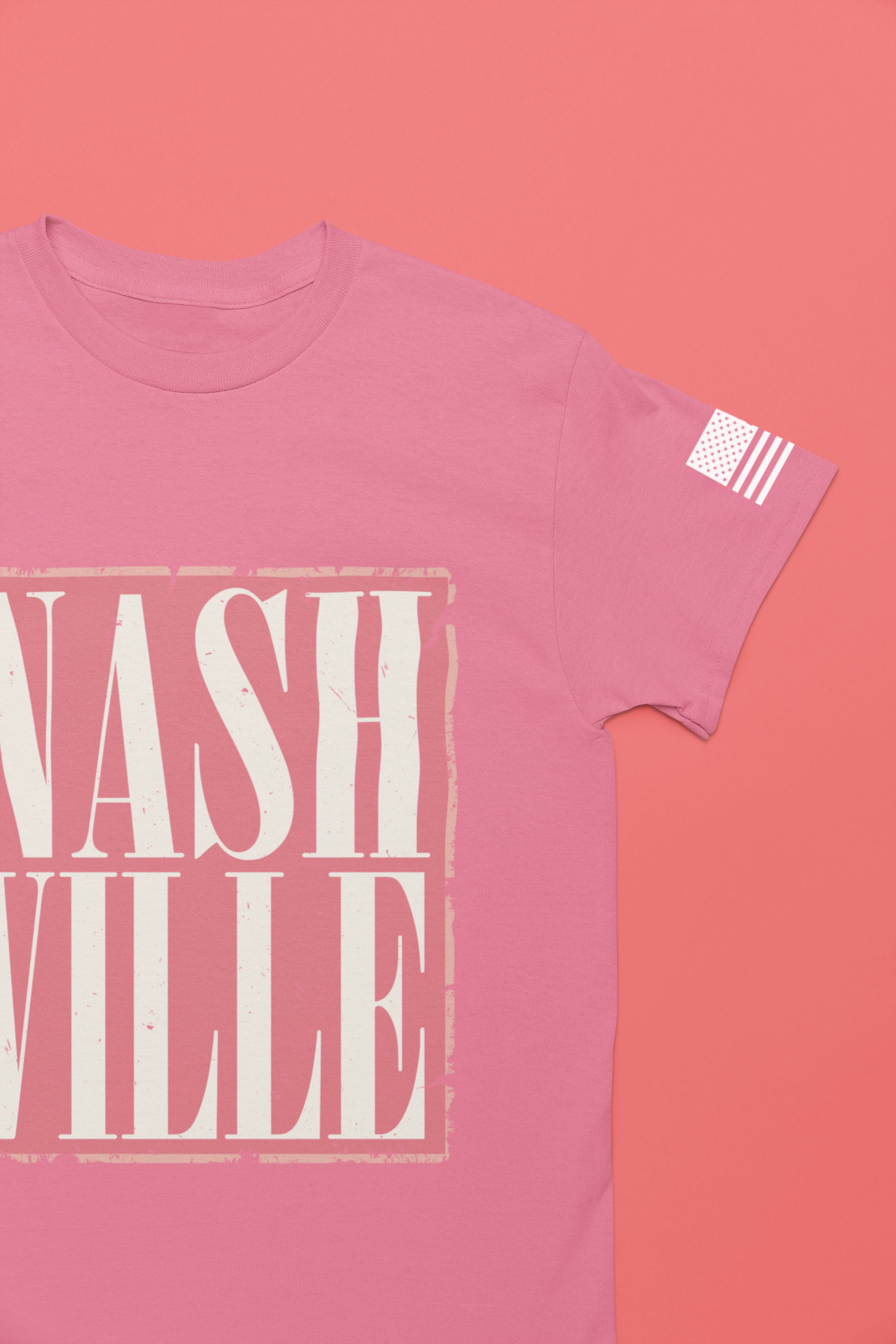 Nashville T-Shirt – Bold Distressed Block Letter Graphic Tee