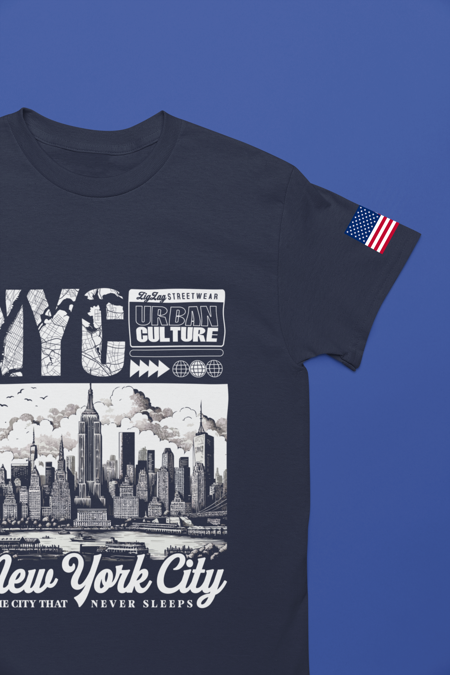 NYC New York City Skyline T-Shirt - Urban Culture Typography Graphic Street Design