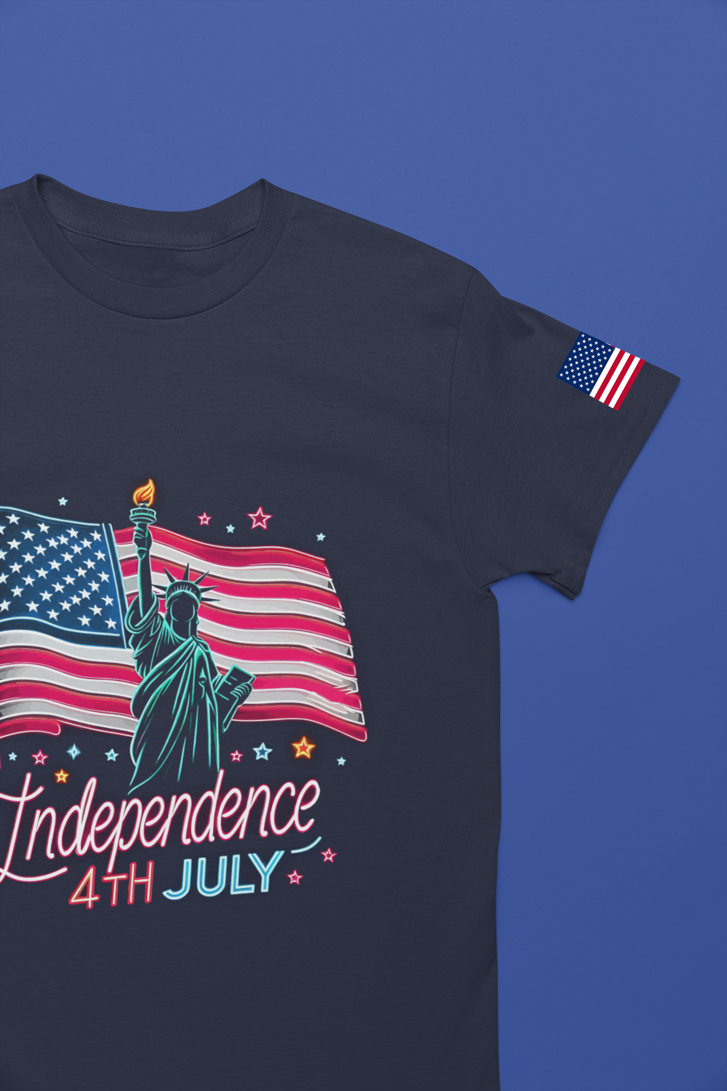 Independence 4th July T-Shirt – Statue of Liberty American Flag Celebration Graphic Tee