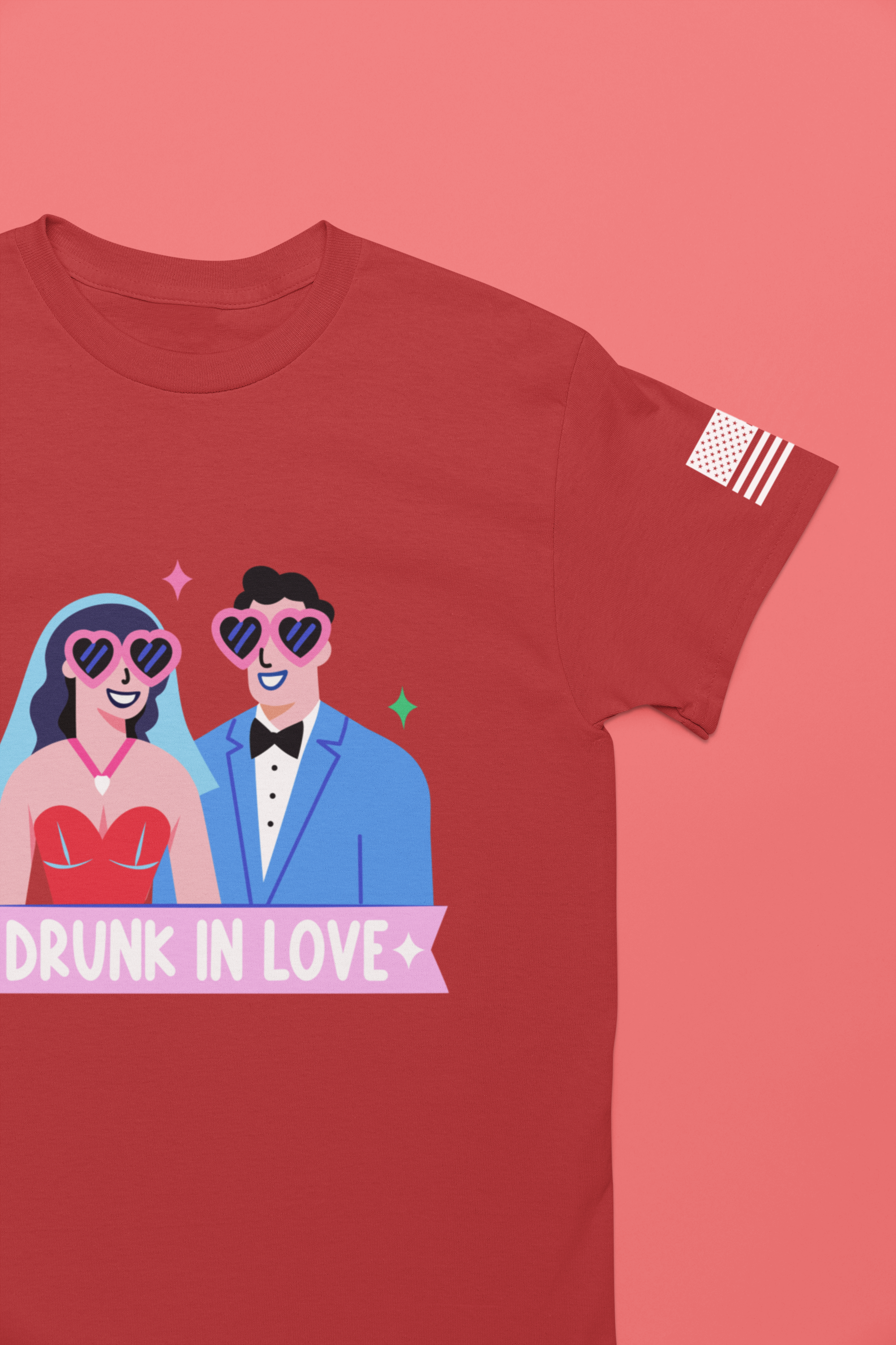 Drunk in Love Vegas Wedding T-Shirt – Funny Las Vegas Chapel Couple Tee