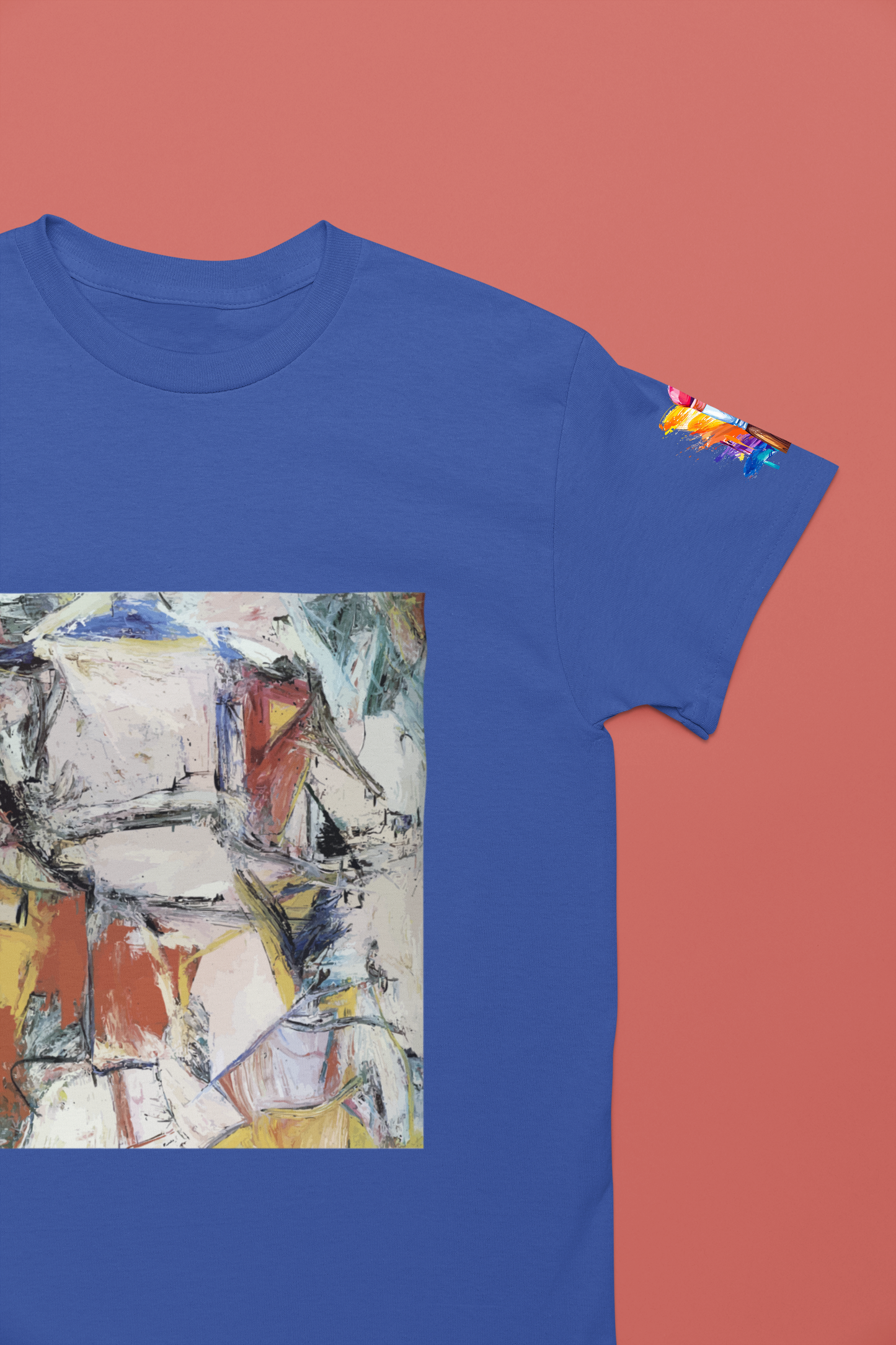 Abstract Expressionism Art T-Shirt – Colorful Geometric Painting Graphic Tee