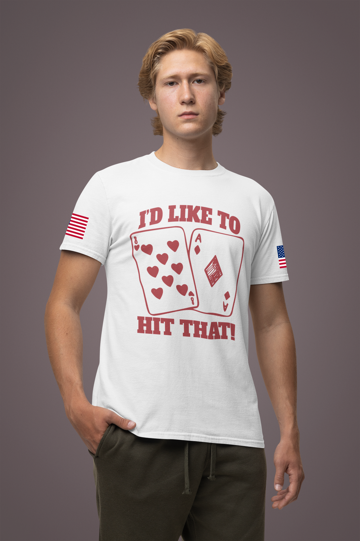 I'd Like To Hit That T-Shirt - Blackjack Cards Vegas Casino Humor Funny Gambling
