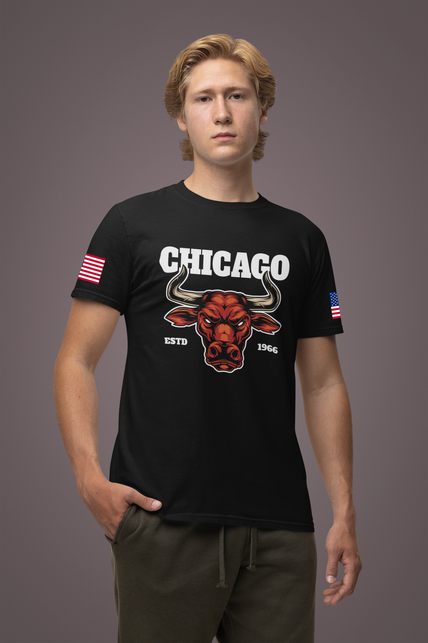 Chicago Bulls T-Shirt - Red Bull Mascot Est 1966 Sports Team Pride Design